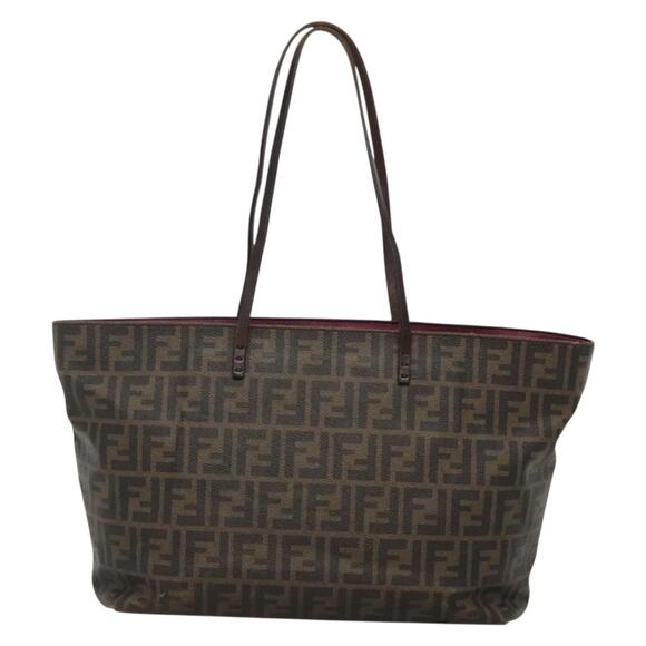 FENDI Zucca Canvas Tote Bag Brown Black - Picture 3 of 12